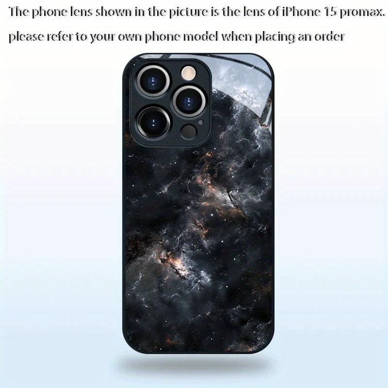 Galactic Nebula Pattern Tempered Glass Black Phone Case For Samsung Galaxy S23 S24 S25 S26 Ultra Plus FE Shockproof Cover