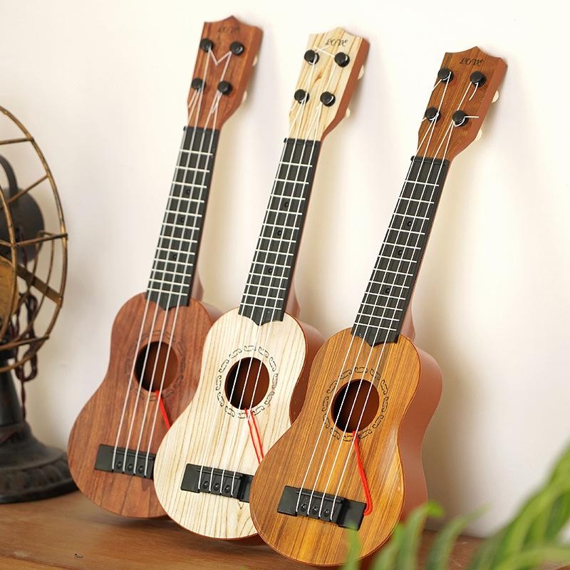 1Pcs Learning Educational Gifts 26/35Cm Kids Guitar 4 Strings Musical Instrument With Paddles Simulating Yukrili Musical Toy