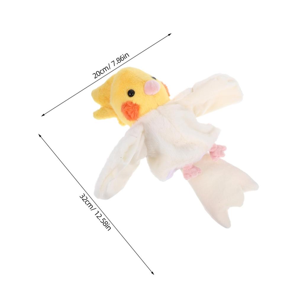 Abaodam Parrot Hand Puppet, Yellow, 32 X 20 X 16 Cm, Approx. 85g, Soft Plush, Ideal for Ventriloquism, Storytelling, Role Play, Teaching Materials,