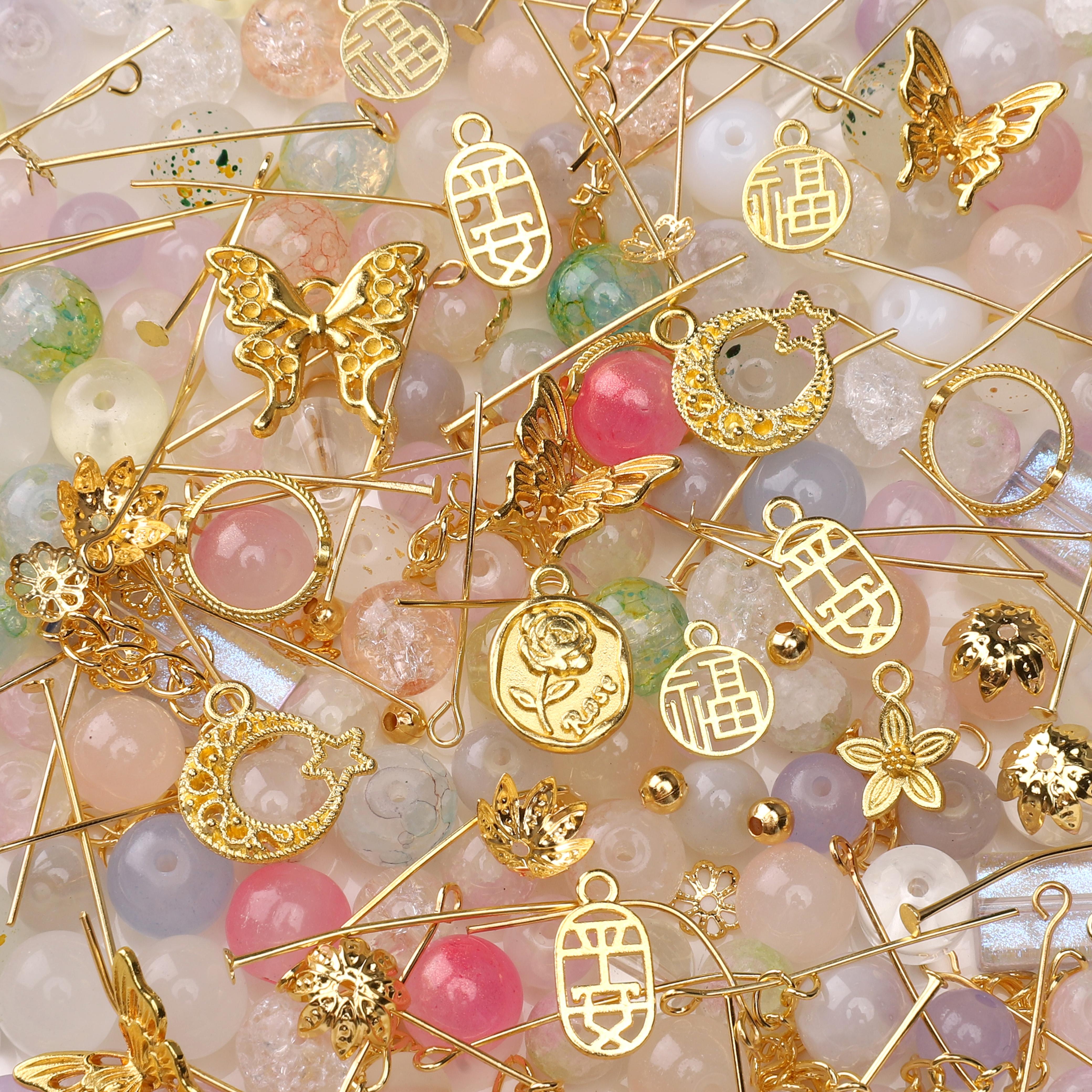 

Стеклянная бусина Цветок Луна Бабочка Сплав Аксессуары Для Изготовления Ювелирных Изделий 04 белый