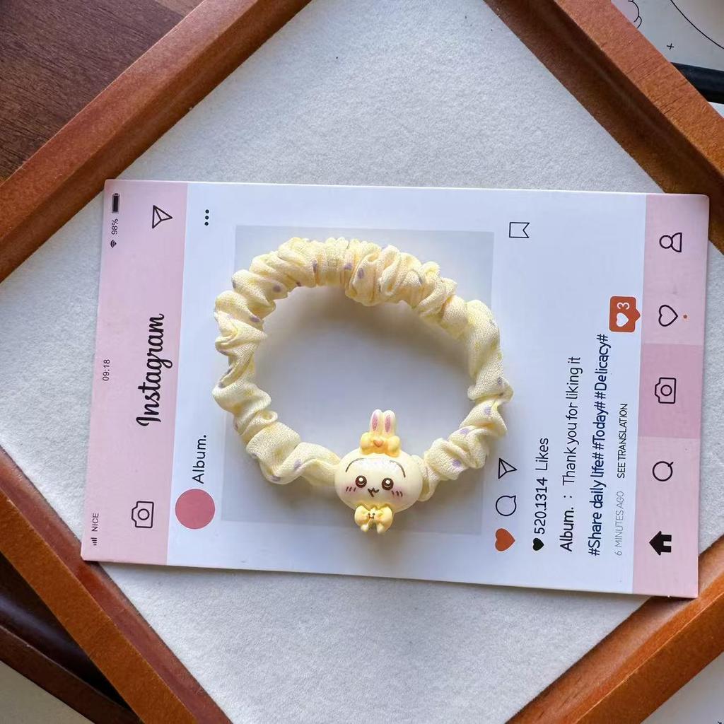 Cartoon Niedlich Chiikawa Hachi Haargummi - Elastisches Haarband mit mädchenhaftem Charme und Dünndarm-Design.