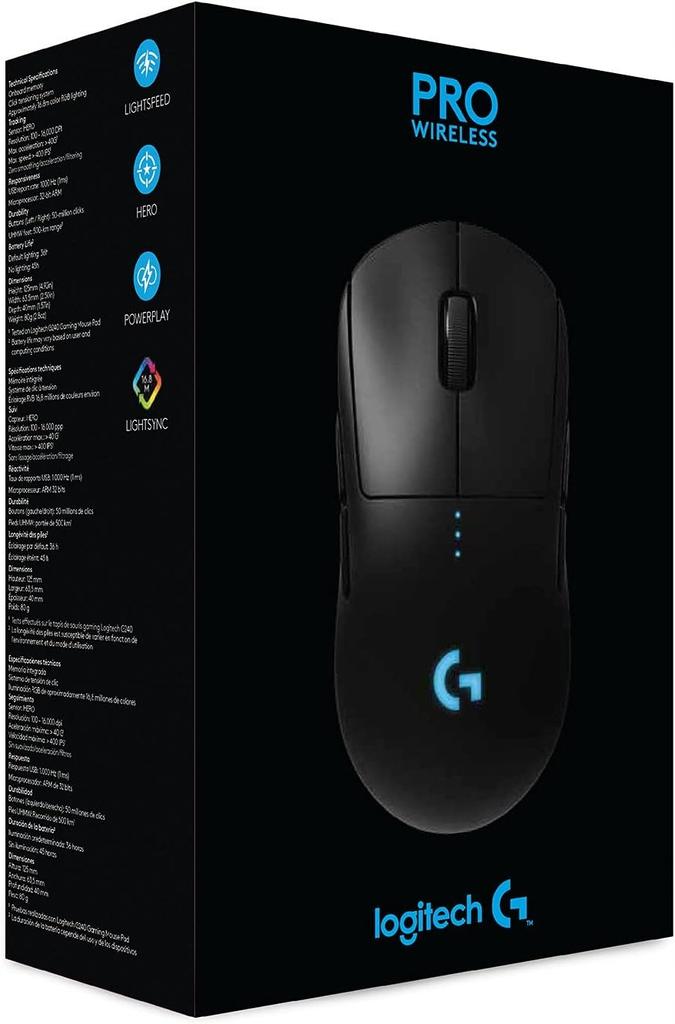 Logitech G Pro Wireless gaming mouse 25600 DPI Black