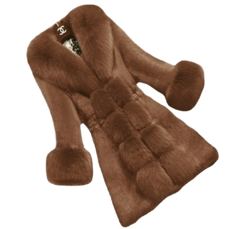 New imitation rabbit fur women's imitation fur coat long new large size imitation fox fur collar coat