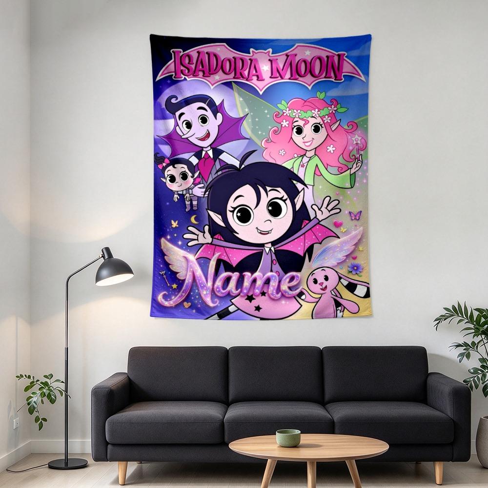 Custom Name Isadora Moon Tapestry Wall Hanging for Bedroom, Living Room & Dorm Decor, Modern Home Wall Art