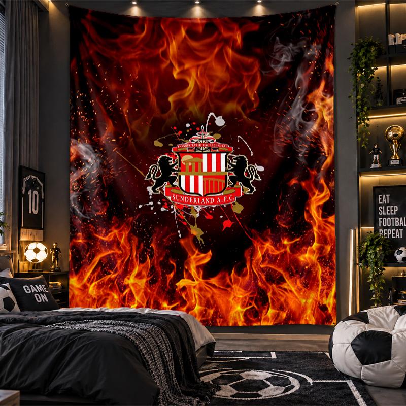 Wall Hanging Tapestry Sunderland Football Print Cloth for Living Room Bedroom Home Decor