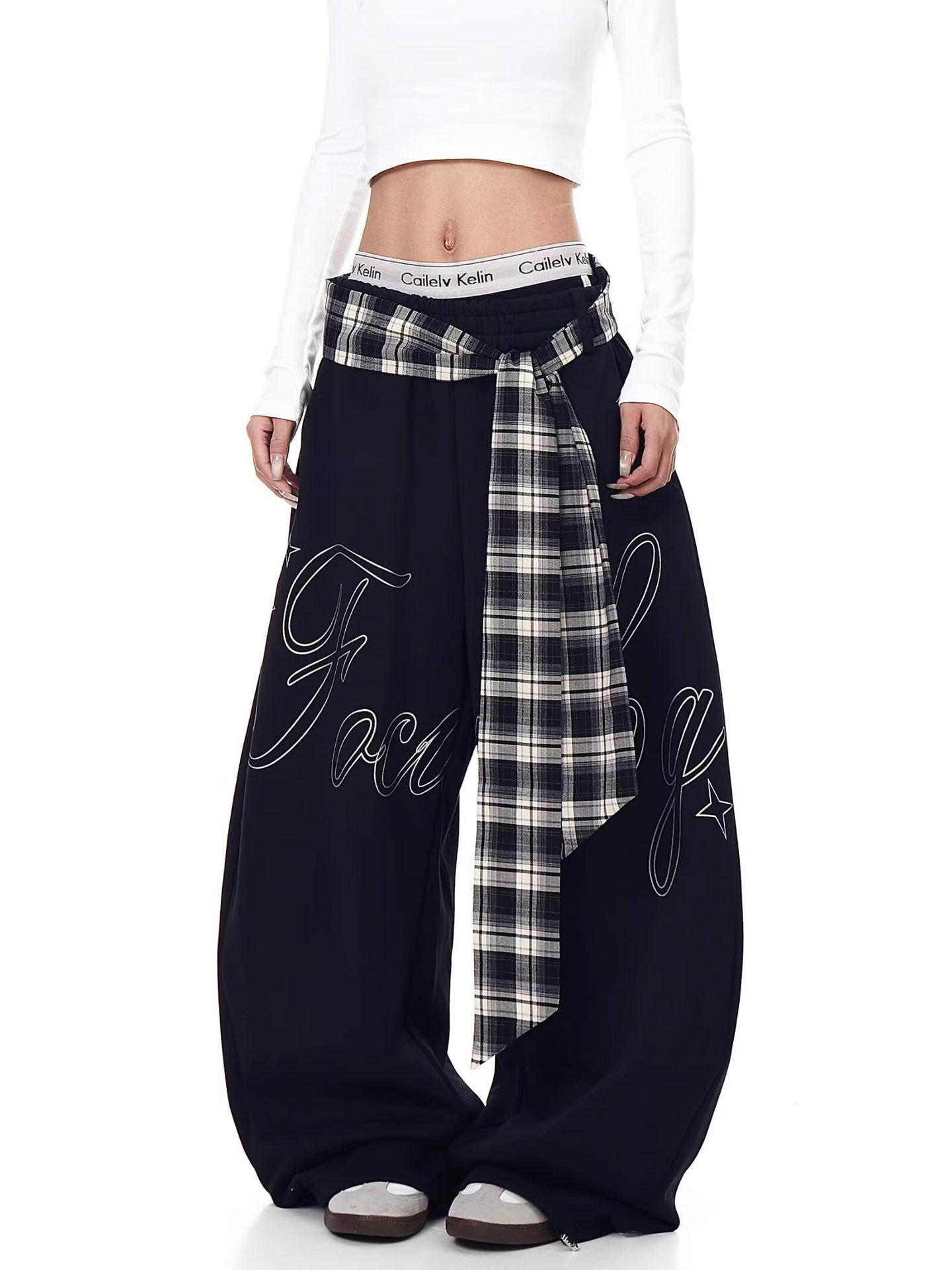 

Women s Autumn/Winter Hip Hop Style Casual Pleated Slimming Pants with Belt L