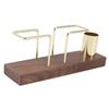 Cocktail Napkin Holder Multifunctional Elegant Design Wood Base Iron Standing Napkin Dispenser