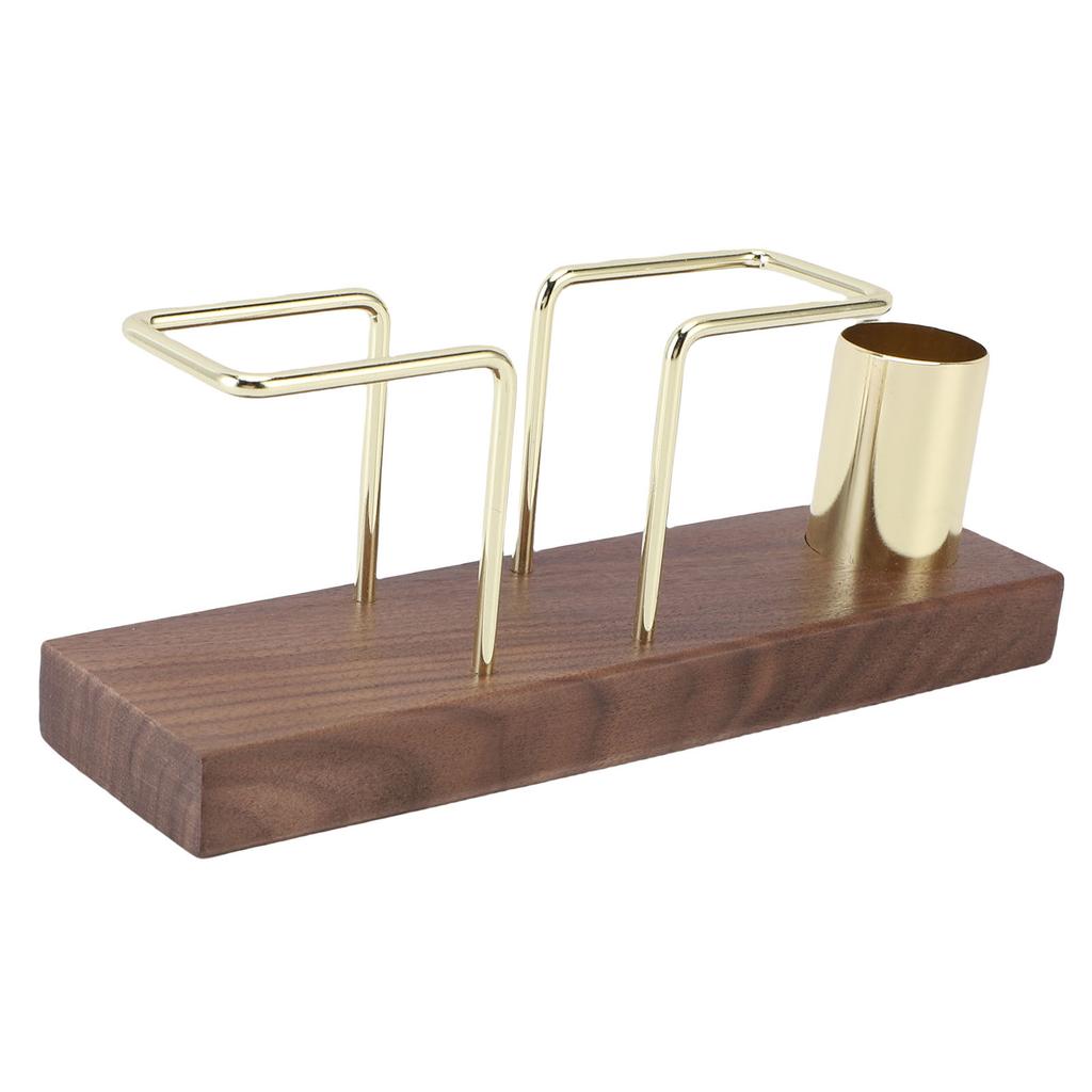 Cocktail Napkin Holder Multifunctional Elegant Design Wood Base Iron Standing Napkin Dispenser