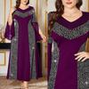 Plus Size Patchwork Nightclub Sexy Evening Gown - Stylish Goddess Temperament