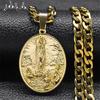 Stainless Steel Virgin Mary Men's Necklace Medal Gold Color Our Lady of Guadalupe Necklaces Jewelry virgen de guadalupe NZZ449