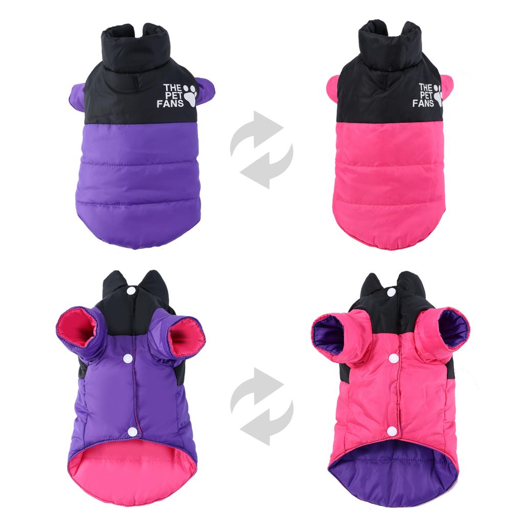 Wendbare Hundejacke für kleine mittelgroße Hunde Wasserdichte Haustierkleidung für Winter Warm Haustier-Outfits Chihuahua Yorkshire Mops Kostüm