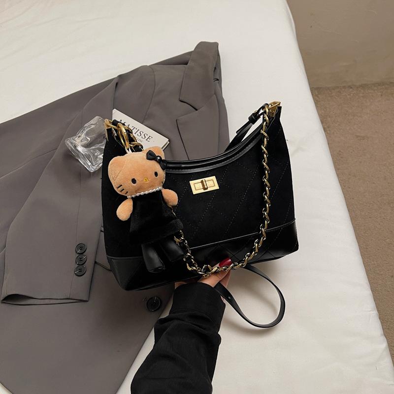 Niche Retro Texture Handbag Women's 2025 New High-value Diamond Chain Bag Simple Shoulder Messenger Bag