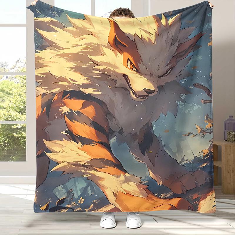 Kawaii Pokemon Pikachu Cartoon Flannel Blanket,Ultra Soft Warm Plush Throw for Home Bedroom Bed Sofa Cover Office Camping Gift