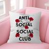 LOGO ANTI SOCIAL SOCIAL CLUB   Personalized picture text home decorative pillows Household Gifts 45x45cm
