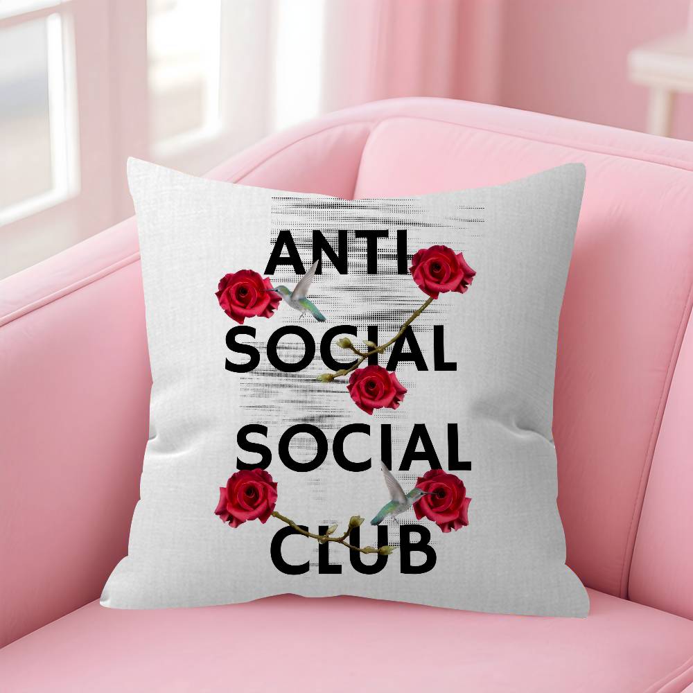 LOGO ANTI SOCIAL SOCIAL CLUB Personalized picture text home decorative pillows Household Gifts 45x45cm