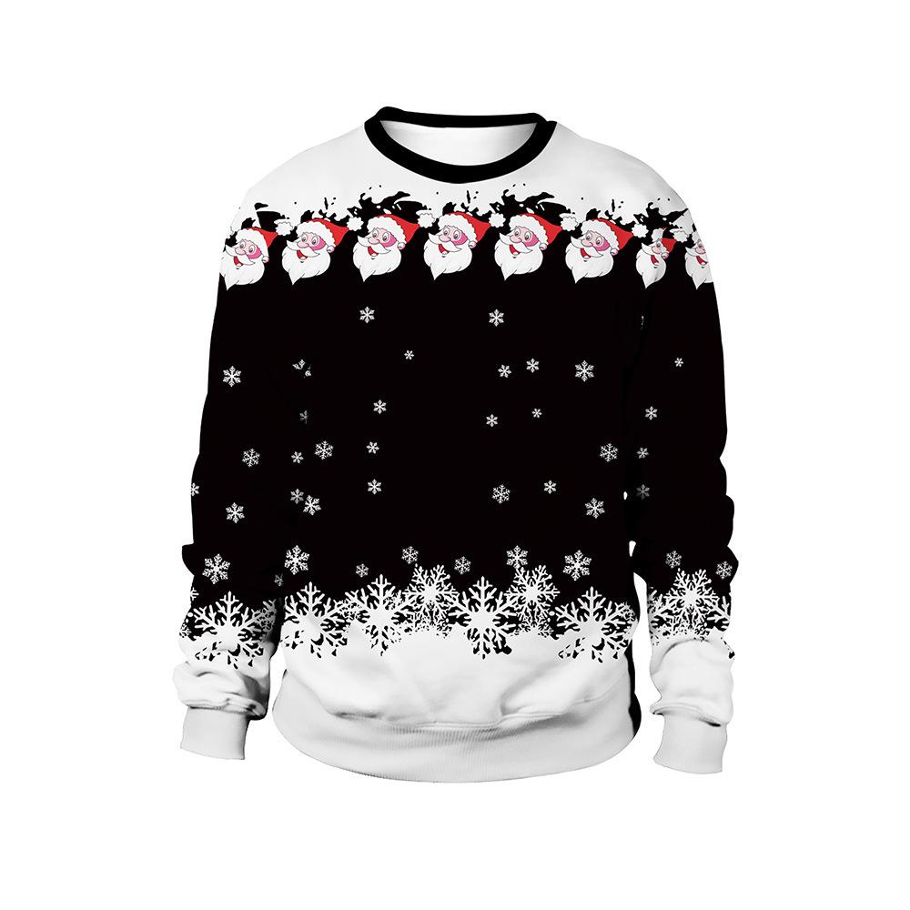 2024 Spring Animal Print Christmas Couple Hoodie - New Arrival, Round Neck Pullover