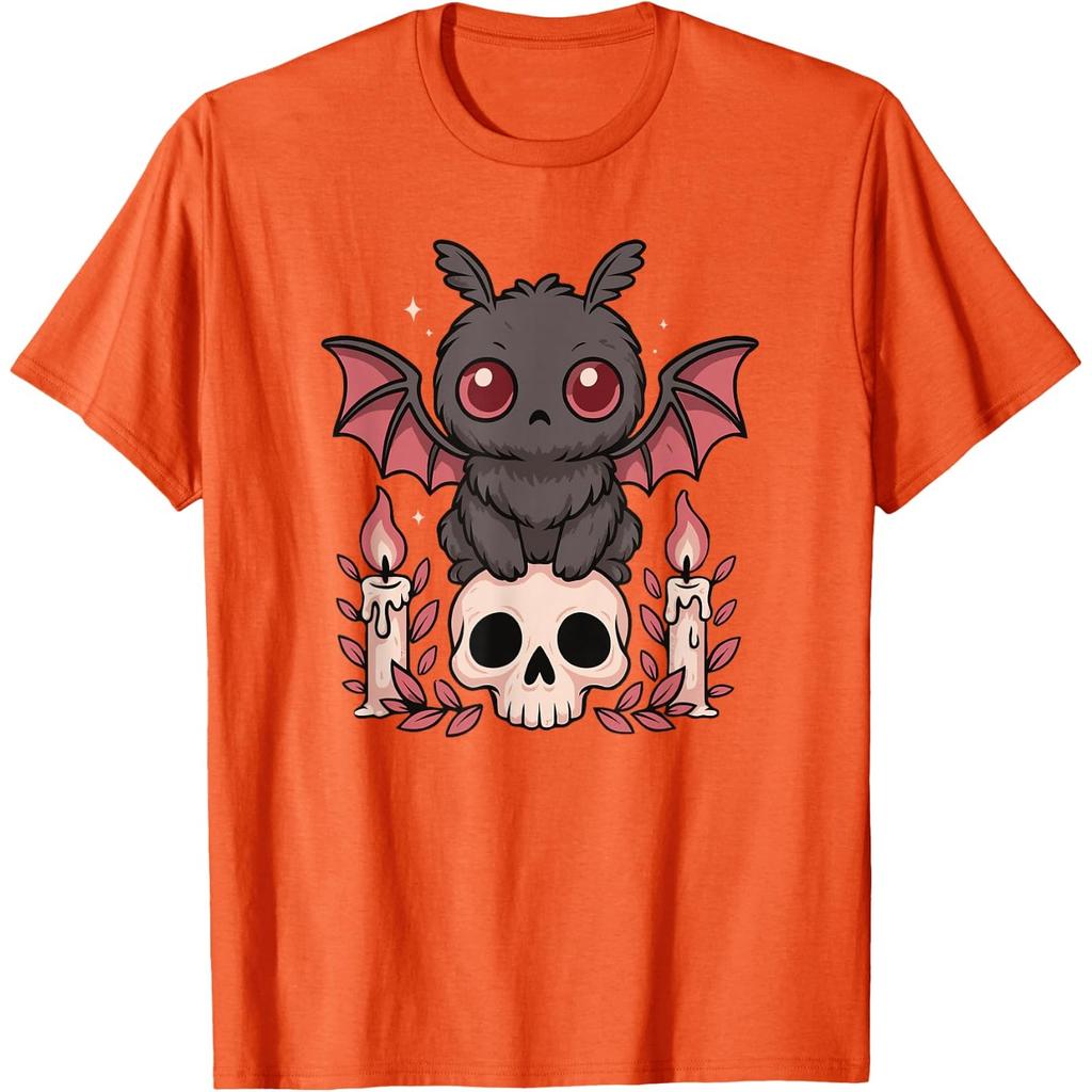Kawaii Pastel Goth Cute Creepy Mothman Bat Skeleton Graphic Tee for Men