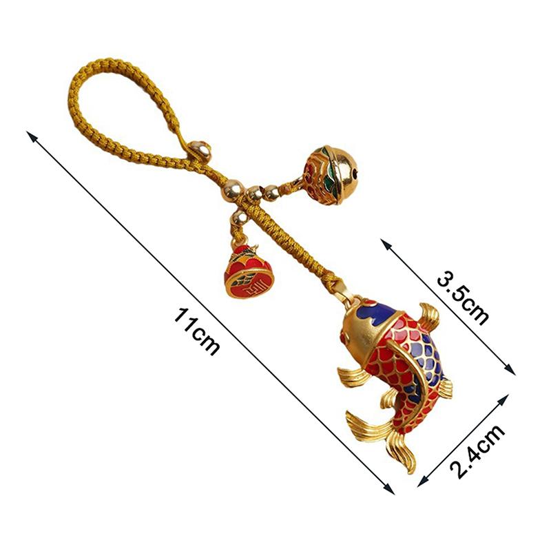 Üst Sınıf Koi Zarif Araba Anahtarlığı Kolye Ucu Çin Tarzı Çift Çanta Anahtarlık Asılı Takı Kordonu