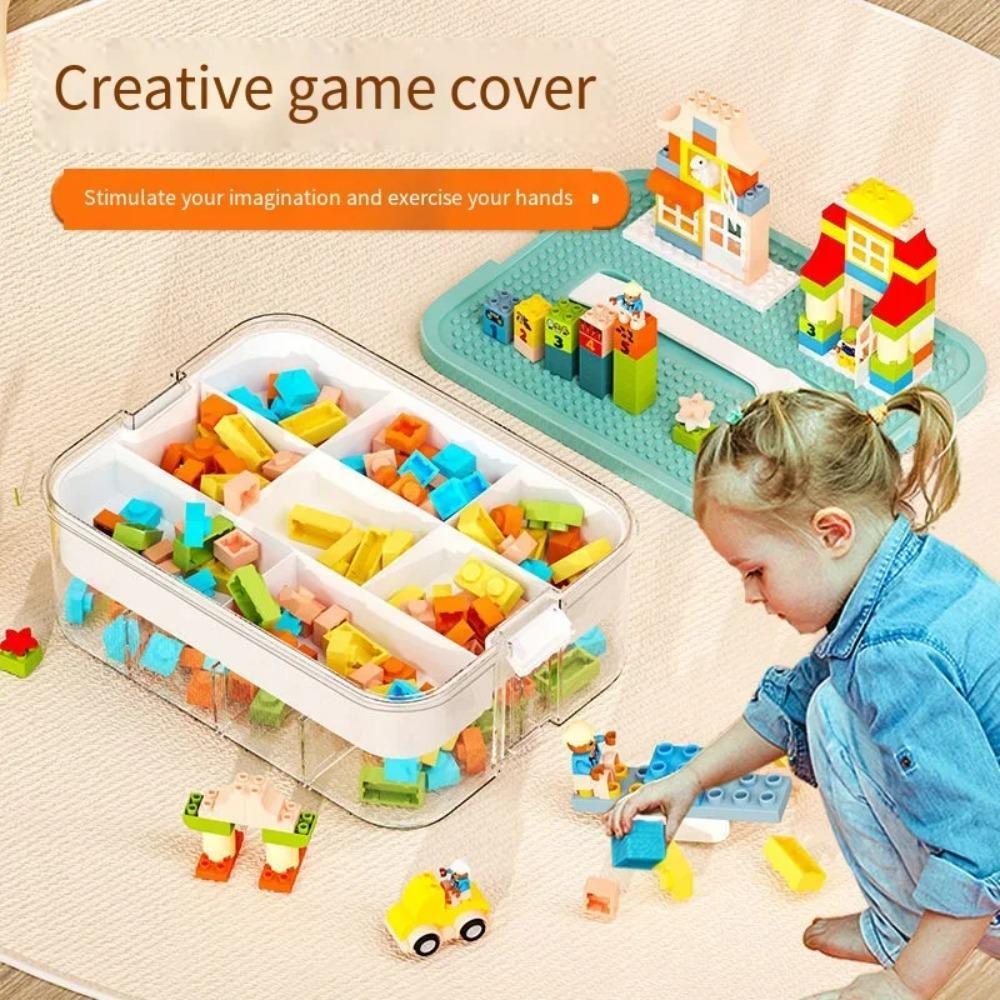 1pc Children's Block Organiser, Large Capacity Parts Organiser with Mountable Block Carrying Lid