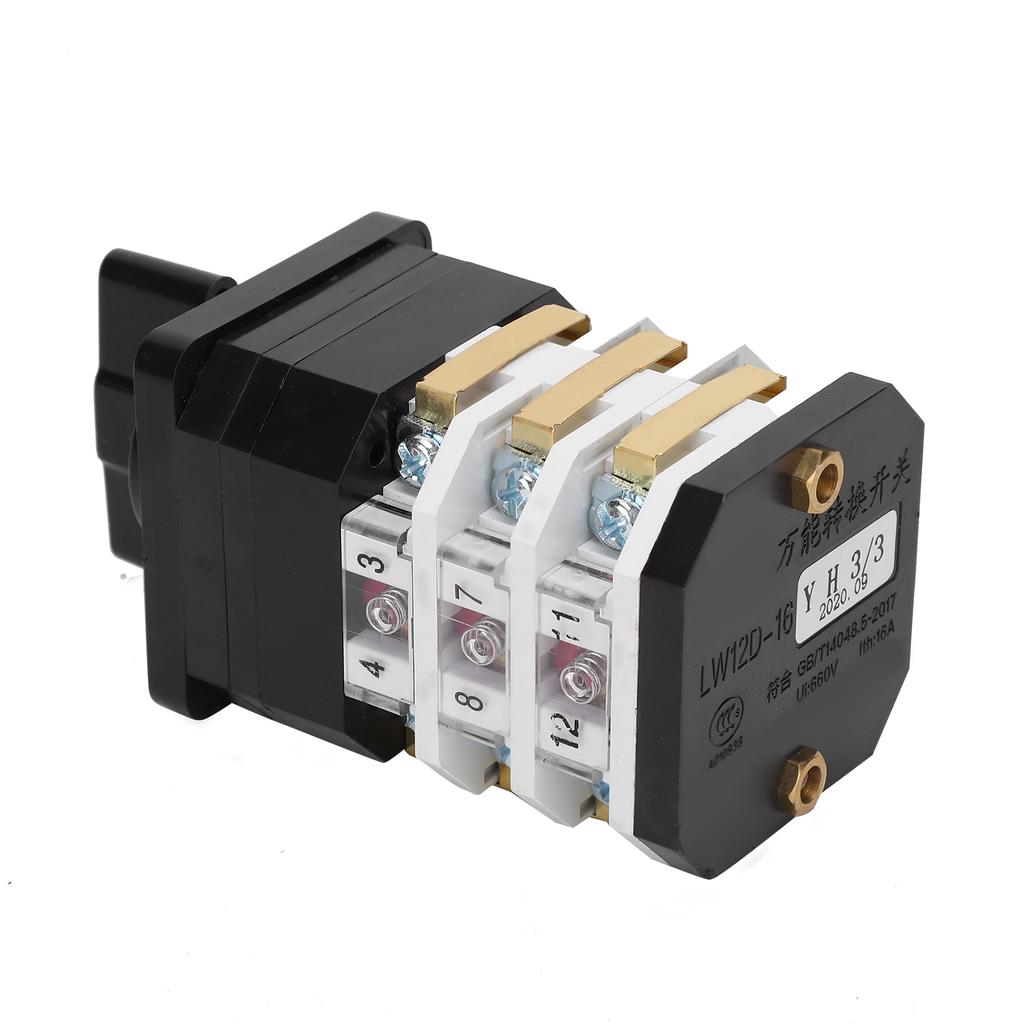 Universal Electric Cam Switch Rotary Switches LW12D?16YH33 220V?380V 16A 4 Positions