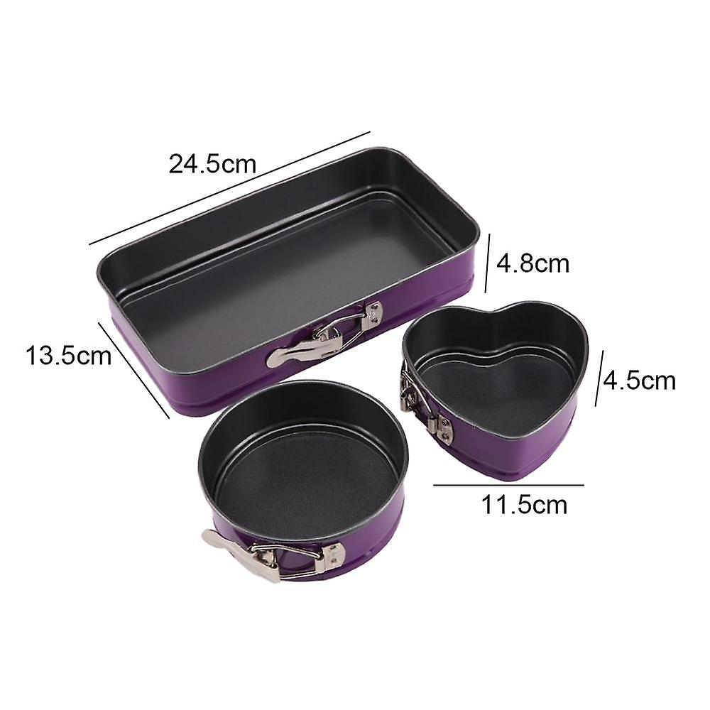 Mini-Antihaft-Springform-Backformen, 3 Stück, kleine Kuchenformen mit abnehmbarem Boden