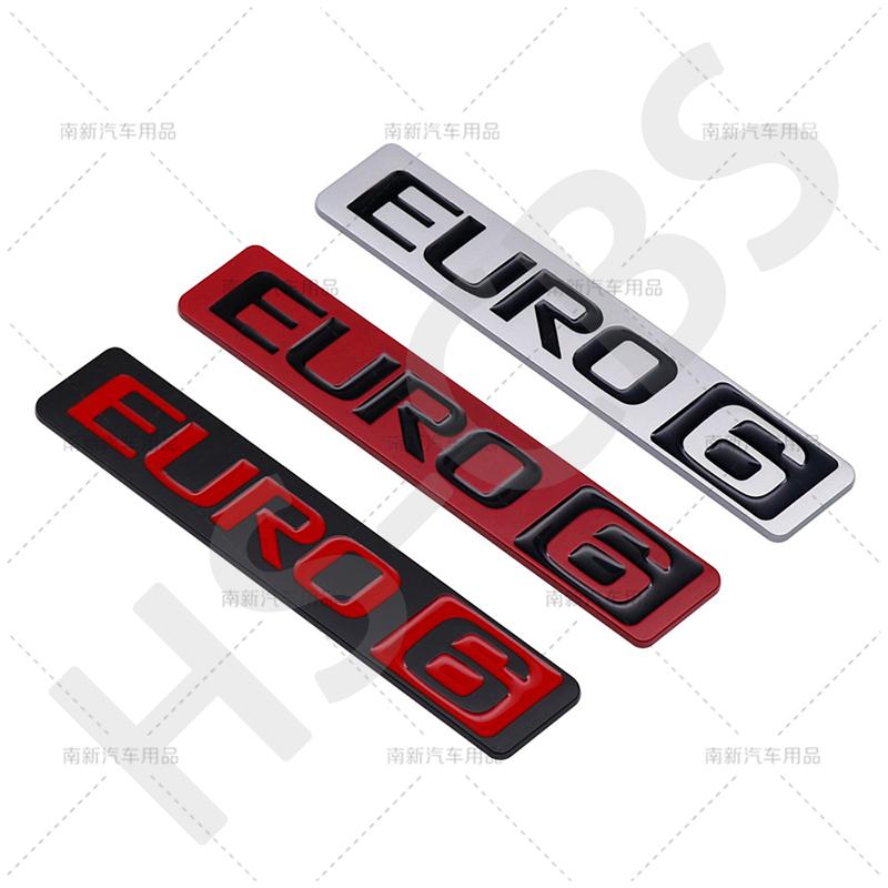 3D Metal EURO6 Emblem Badge EURO 6 Car Door Fender Trunk Body Stickers