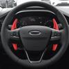 2Pcs/Set ABS Chrome Car Steering Wheel Paddle Extension Shifters Shift Sticker for Ford Focus 4