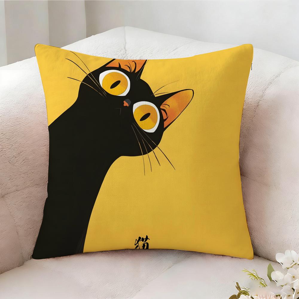 Shocked Cat Art Pillow Case Pillowcase Doublesided Printed Sofa Cushion Bedroom Headboard Pillow