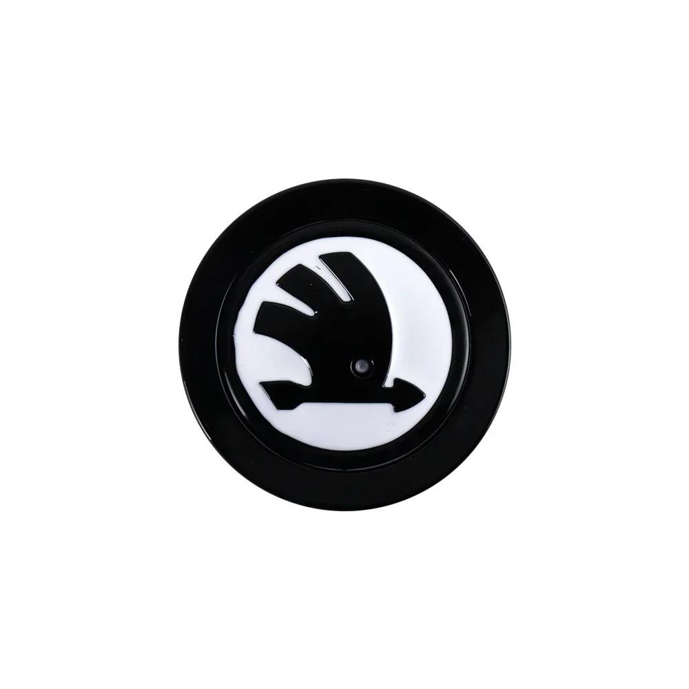 lbrdy0 1pcs Car Steering Wheel Logo Emblem Cover Sticker for Skoda Octavia Yeti VRS Roomster Citigo Combi Visions Enyaq RS iV Deriv