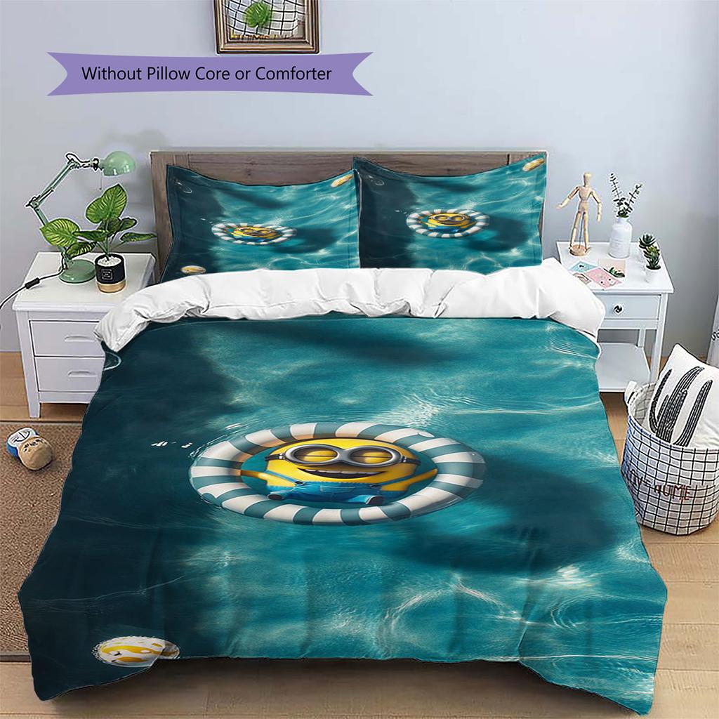 Jorge The Minion's Adorable Greeting: A Comfortable and Cozy Bedding Set—the Perfect Choice To Decorate Your Bedroom.