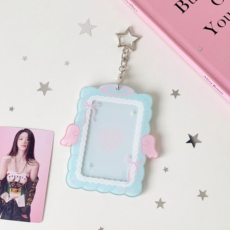 3In Photocard Holder Photo Display Stand Photo Frame Acrylic Card Holder Picture Protector Hanging Pendant For Backpack Charms