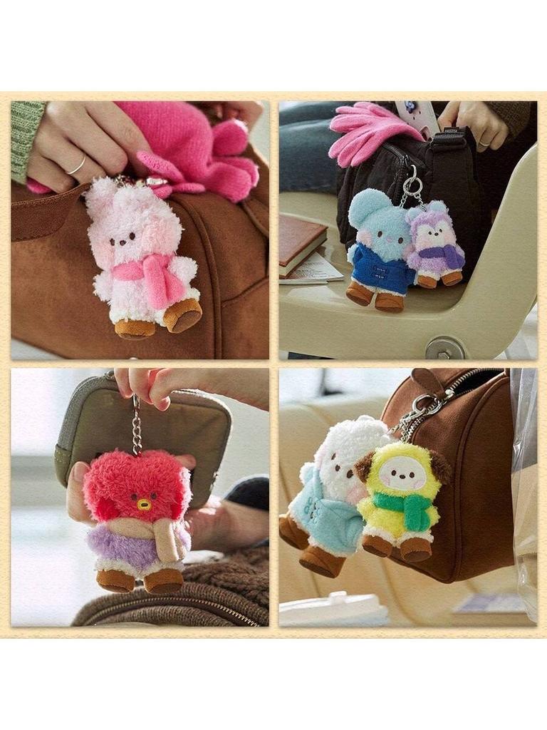 BT21 KPOP BOOTS Mini Scarf Snow Boots Keychain Pendant Love Bag Hanger Decoration Fan High Quality Gift Birthday High Quality Gift Couple High