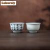 130ml Hand-painted Poetry Double-line Teacup Luxury Tea Bowl Beautiful Tea Cup Tea-tasting Meditation Cup Chazhan Master Cups