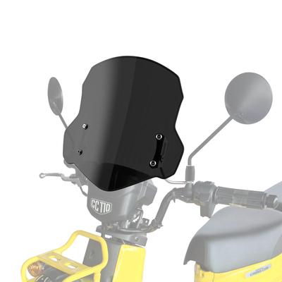 WAITREE Motorcycle Windscreen [Installation Video Included] Gray Universal Adjustable Wind Deflector Extension Front Windshield for Mopeds and Scooter