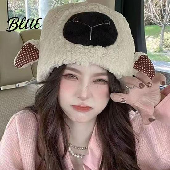 Women Hat Plush Hats Autumn Stretchy Keep Cozy Thickened Cute Fuzzy Warm Soft Winter Sheep