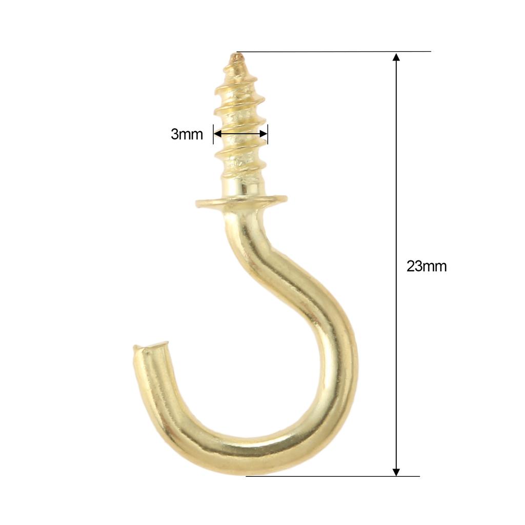 20Pcs Ceiling Cups Hook Picture Frame Lamp Light Curtain Eyebolt Screw in Spiral Hanger Self-Tapping Screw Hook 20/23/29/33/38mm