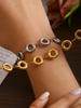 Personalized Minimalist Niche Casual Fashion Wild Stainless Steel 18K Gold-Plated Geometric Circle Bracelet Women'S Zircon