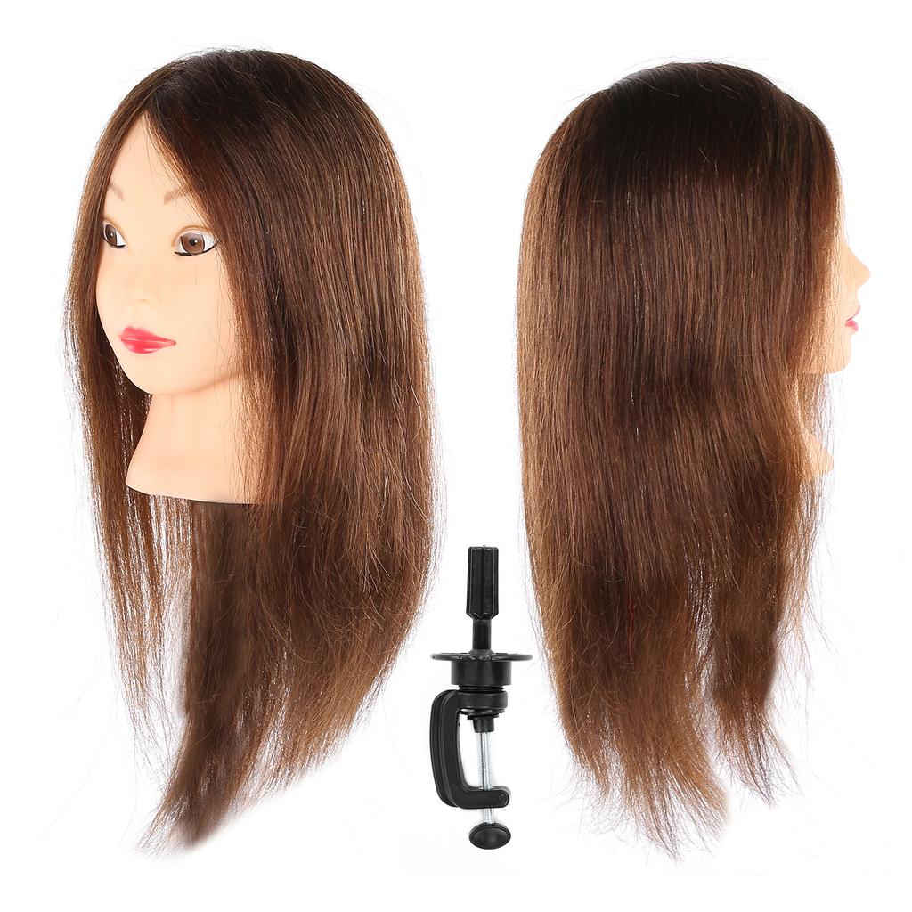 Hair Mannequin Head Hairdresser Training Head Cosmetology Manikin Head with Bracket