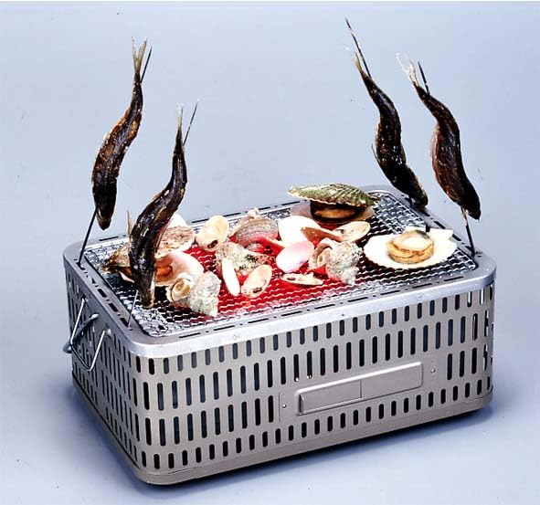 GREEN LIFE Made In Japan Barbecue BBQ Main Unit Does Not Get Hot Easily Adjustable Mesh Height Square Tabletop Bicchirin SC-452