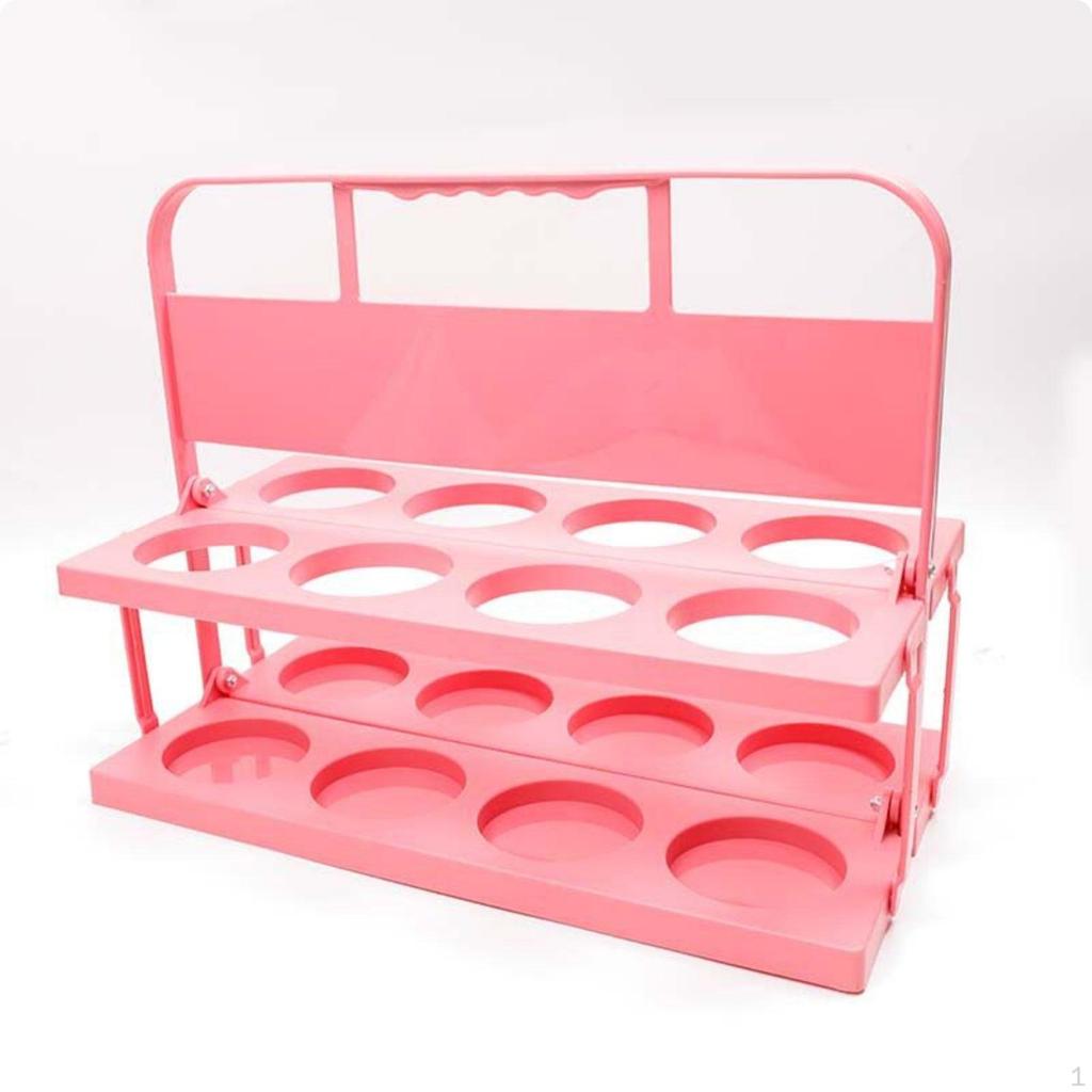 8 Cup Drink Carrier with Handle Folding Beer Holder Stable 8Slot Bottle Rack for Picnic, Camping,