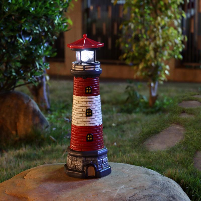 European Outdoor Solar Lighthouse Garden Ornament Waterproof Lamp