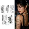 Set of 5) QC Lettering English Letters Waterproof Henna Tattoo Stickers Vacation Fashion Water Park QC Lettering English Letters, 1 Set