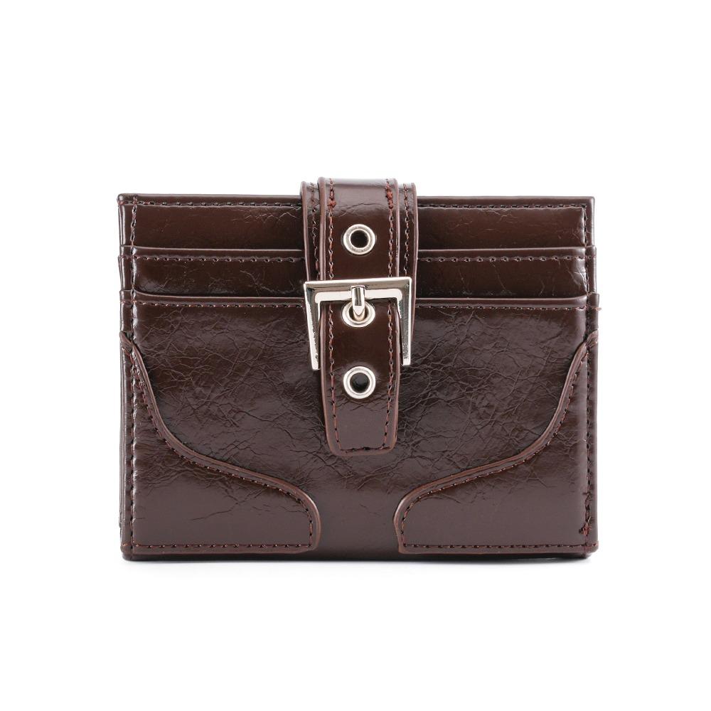 

Ультратонкий кардхолдер кошелек монетница простой женский короткий кошелек мужской кофейный