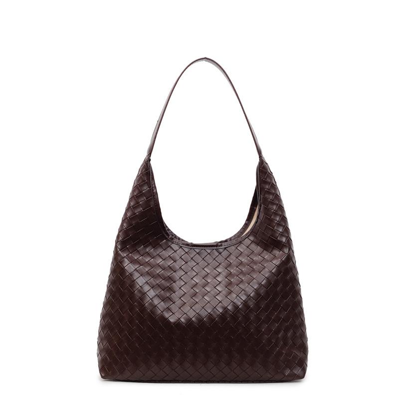 Premium sense woven pattern large capacity tote bag women's 2025 new light luxury temperament commuter single shoulder underarm women's bag