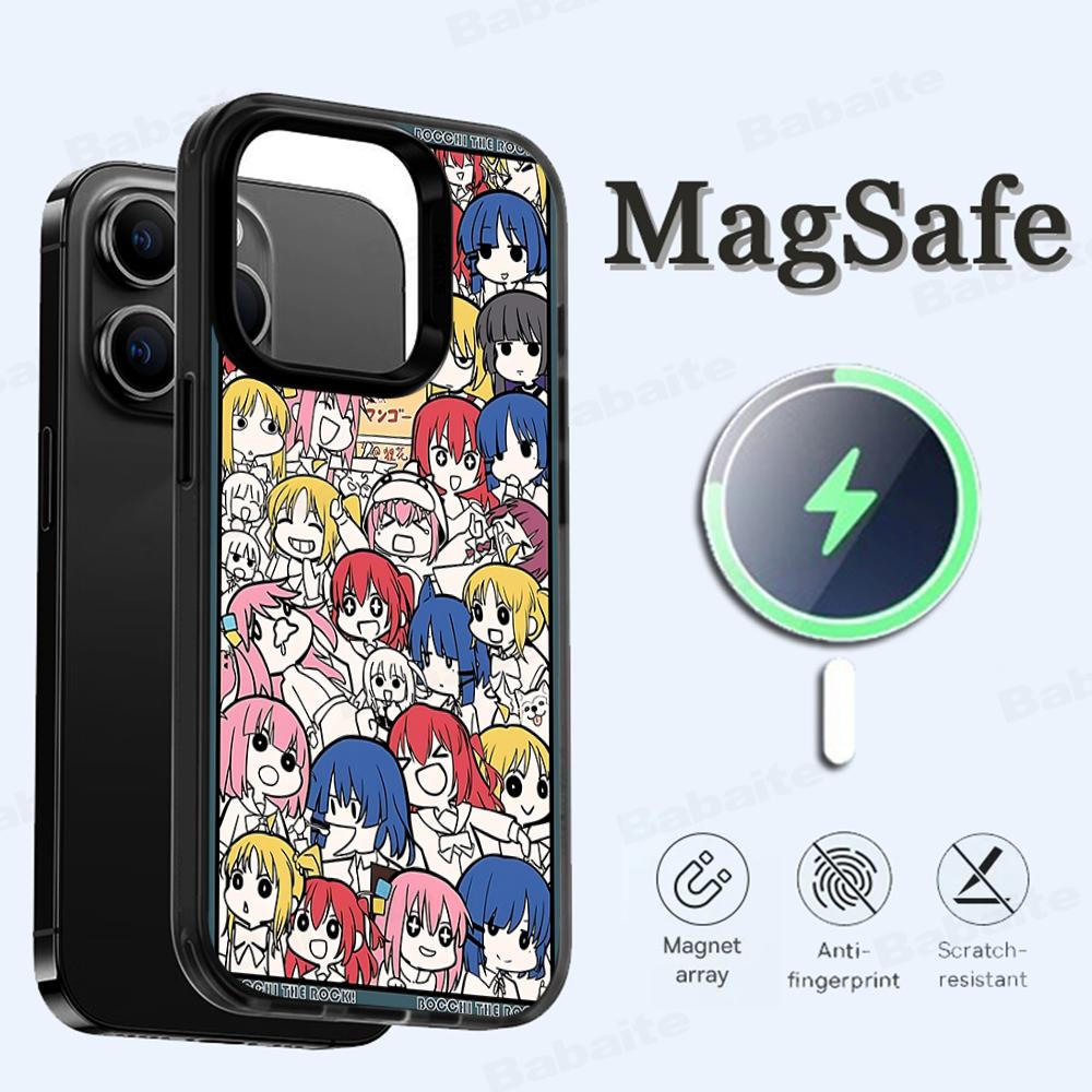 BOCCHI THE ROCK Phone Case Magnetic Case For IPhone 16 14 13 12 11 15 Pro Max Plus For Magsafe Wireless Charge Cover