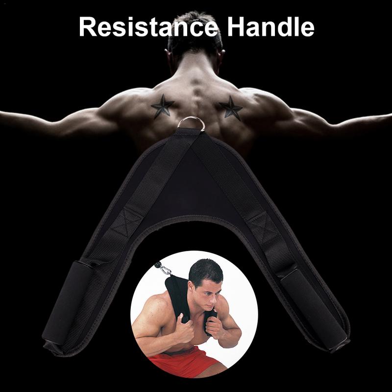 Fitness Abdominal CrunchStraps V-Shaped Drag Handle Exercise Pulling Harness Shoulder Strap Belt For Gym Fitness Equipment