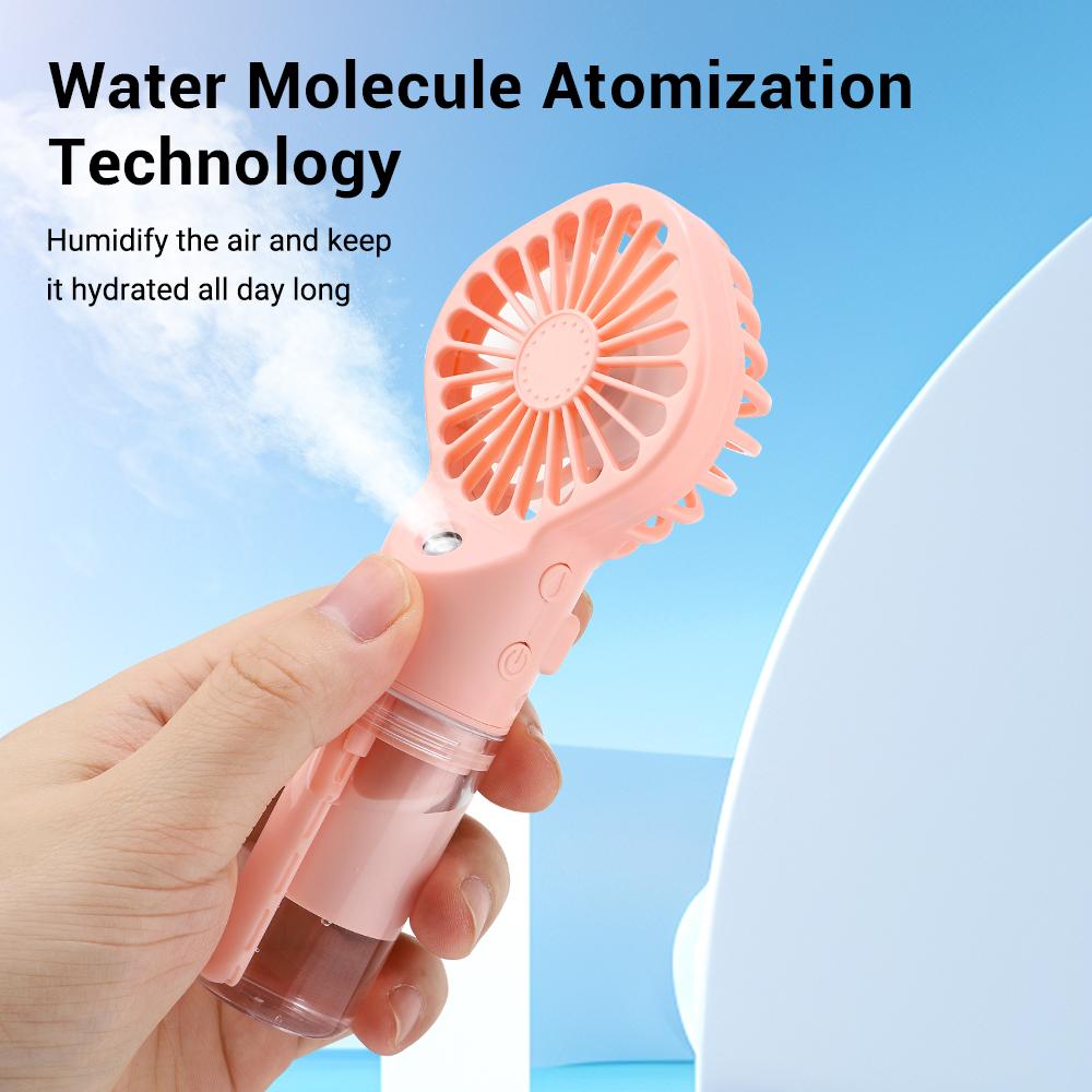 Handheld Spray Fan USB Personal Summer Cooling Fan Humidifiers Spray Hydration Fan 4 Speed Standing Fan For Camping Outdoor