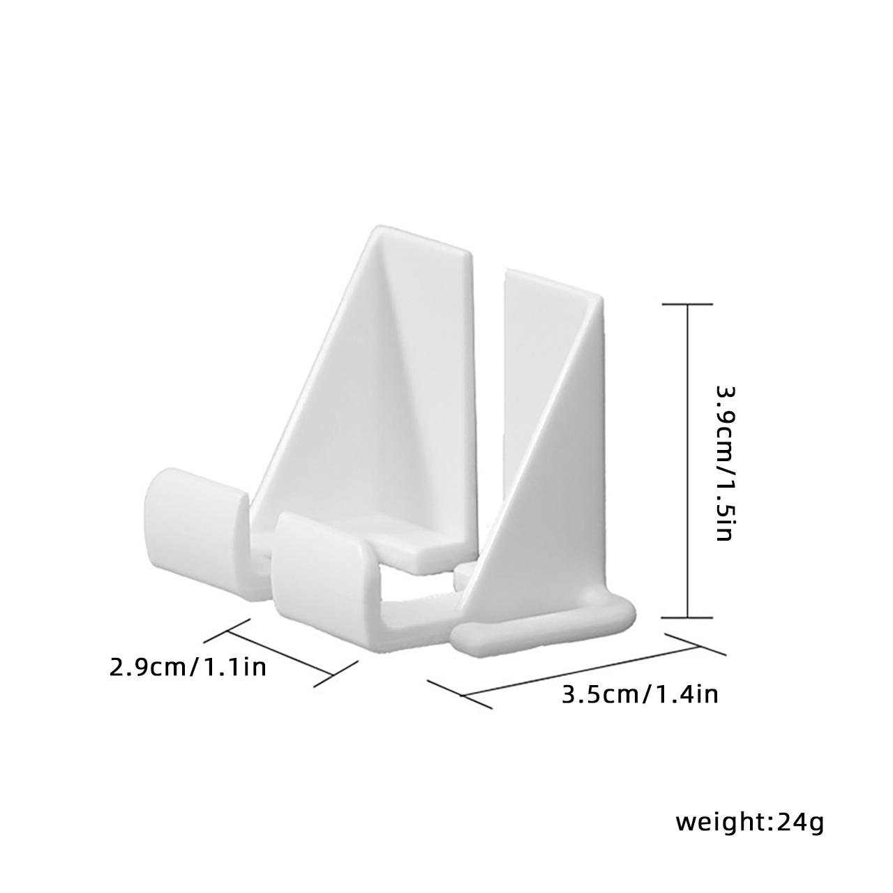 

2pcs Split Phone Bracket Wall Mounted Mobile Phone Charger Holder Adjustable Kitchen Bathroom Storage Rack білий