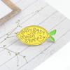 Trendy Cartoon Fruit Badge Set: Lemon Juice & Brain-Shaped Brooch Accessories