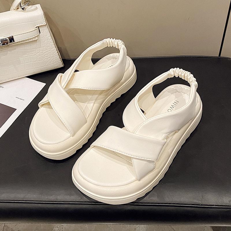 

Модные женские сандалии на платформе 2025 лето модная женская обувь дизайнер новые тренды шлепанцы элегантные для ходьбы сандалии женские 40 покинуть белый